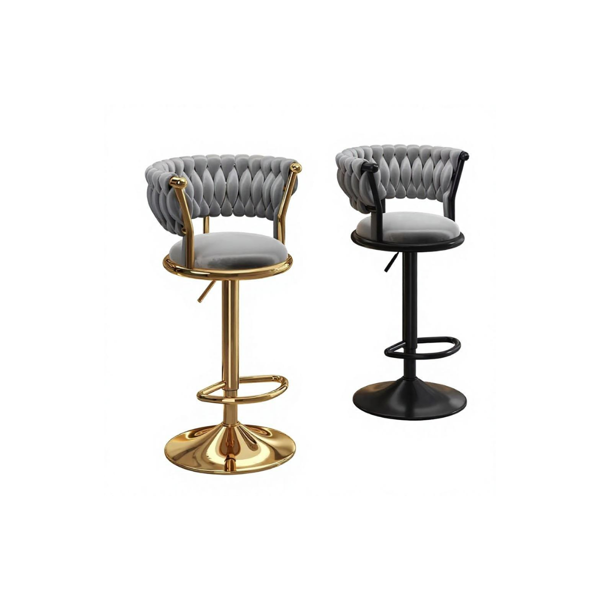 Braided Coral Bar Stool